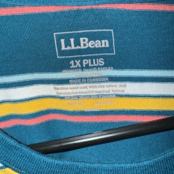 L.L Bean- Women's Saturday T-Shirt, Crewneck Three-Quarter-Sleeve Stripe… - Picture 3 of 3